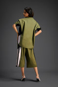 Load image into Gallery viewer, Olive Metallic Panel Co-ord Set