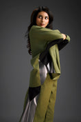 Load image into Gallery viewer, Olive Metallic Panel Co-ord Set