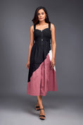 Load image into Gallery viewer, Colour Block Fit & Flare Sleeveless Midi Dress