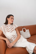 Load image into Gallery viewer, Flora Lattice Leather Tote