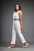 Load image into Gallery viewer, Overlap Jumpsuit With Statement Belt