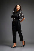 Load image into Gallery viewer, Black Embroidered Sleeves Jumpsuit With Belt