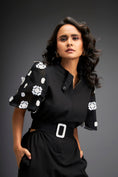 Load image into Gallery viewer, Black Embroidered Sleeves Jumpsuit With Belt