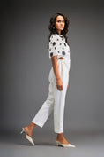 Load image into Gallery viewer, White Embroidered Sleeves Jumpsuit With Belt