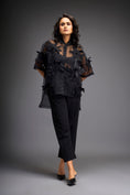 Load image into Gallery viewer, Floral Appliqué High-Low Sheer Top with Tube & Pants