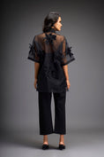 Load image into Gallery viewer, Floral Appliqué High-Low Sheer Top with Tube & Pants