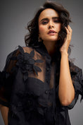 Load image into Gallery viewer, Floral Appliqué High-Low Sheer Top with Tube & Pants