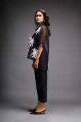 Load image into Gallery viewer, Floral Appliqué High-Low Sheer Top with Tube & Pants