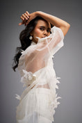 Load image into Gallery viewer, Floral Appliqué High-Low Sheer Top with Tube & Pants