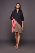 Load image into Gallery viewer, Black Pink Shift Dress