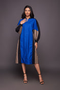 Load image into Gallery viewer, Black Blue Waist Tapered Dress