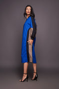 Load image into Gallery viewer, Black Blue Waist Tapered Dress