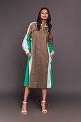 Load image into Gallery viewer, White Green Waist Tapered Dress
