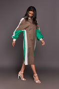 Load image into Gallery viewer, White Green Waist Tapered Dress