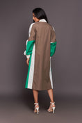 Load image into Gallery viewer, White Green Waist Tapered Dress