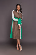 Load image into Gallery viewer, White Green Waist Tapered Dress