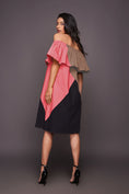 Load image into Gallery viewer, Black Pink Off Shoulder Dress