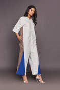 Load image into Gallery viewer, White Blue Relaxed Fit Jumpsuit