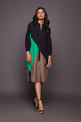 Load image into Gallery viewer, Black Green Shirt Dress