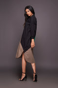 Load image into Gallery viewer, Black Green Shirt Dress