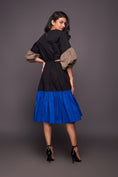 Load image into Gallery viewer, Black Blue Waist Cut Dress