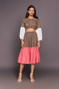 Load image into Gallery viewer, White Pink Waist Cut Dress