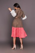 Load image into Gallery viewer, White Pink Waist Cut Dress