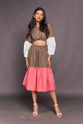 Load image into Gallery viewer, White Pink Waist Cut Dress