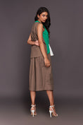Load image into Gallery viewer, White Green Peplum Top With Culottes