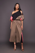 Load image into Gallery viewer, Black Pink Off Shoulder Top With Flared Pants