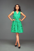 Load image into Gallery viewer, Green Sleeveless V-Neck Dress