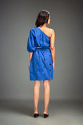 Load image into Gallery viewer, Blue One-Shoulder Mini Dress with Cutout Detail