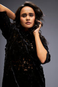 Load image into Gallery viewer, Floral-Cut Shift Dress with Sheer Hemline
