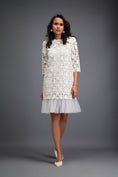 Load image into Gallery viewer, Floral-Cut Shift Dress with Sheer Hemline