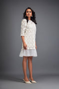 Load image into Gallery viewer, Floral-Cut Shift Dress with Sheer Hemline