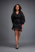Load image into Gallery viewer, Layered Skirt with 3D Geometric Detailing at Hem