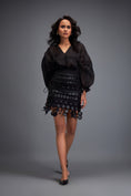 Load image into Gallery viewer, Layered Skirt with 3D Geometric Detailing at Hem