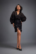 Load image into Gallery viewer, Layered Skirt with 3D Geometric Detailing at Hem