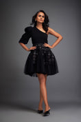 Load image into Gallery viewer, One-Shoulder Tulle Dress with 3D Embellishments