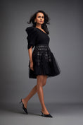 Load image into Gallery viewer, One-Shoulder Tulle Dress with 3D Embellishments