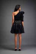 Load image into Gallery viewer, One-Shoulder Tulle Dress with 3D Embellishments