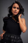 Load image into Gallery viewer, One-Shoulder Tulle Dress with 3D Embellishments