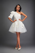Load image into Gallery viewer, One-Shoulder Tulle Dress with 3D Embellishments