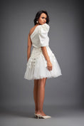 Load image into Gallery viewer, One-Shoulder Tulle Dress with 3D Embellishments