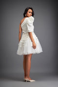 Load image into Gallery viewer, One-Shoulder Tulle Dress with 3D Embellishments
