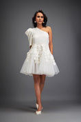 Load image into Gallery viewer, One-Shoulder Tulle Dress with 3D Embellishments