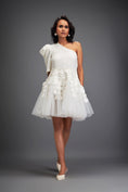 Load image into Gallery viewer, One-Shoulder Tulle Dress with 3D Embellishments
