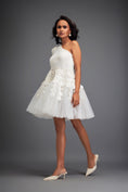 Load image into Gallery viewer, One-Shoulder Tulle Dress with 3D Embellishments