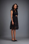 Load image into Gallery viewer, Black Drop Shoulder Dress with Flared Skirt
