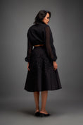 Load image into Gallery viewer, Cropped Jacket and 3D Textured A-Line Skirt Ensemble